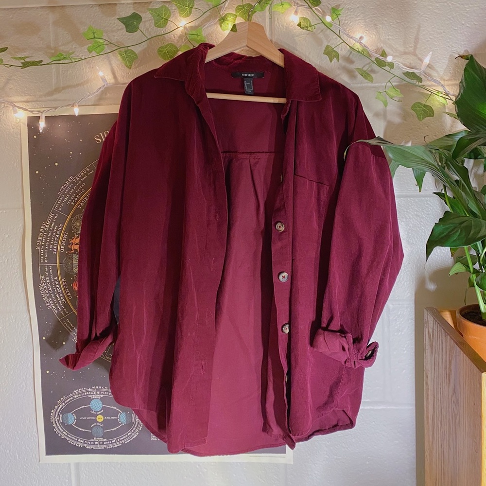 Oversized Corduroy Button-Down Size Small